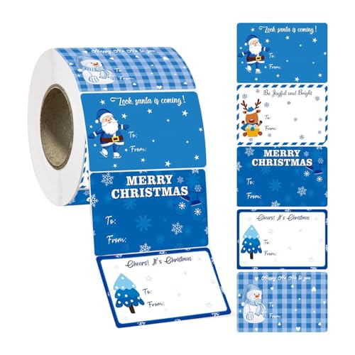 Weihnachts-Etikettenaufkleber – Weihnachts-Etikettenaufkleber, Weihnachtsanhänger-Aufkleber, Vistaprint 400 X Weihnachts-Namensschild-Dekoration, Selbstklebende Weihnachtsgeschenk-Etiketten, Namenssch von Generic