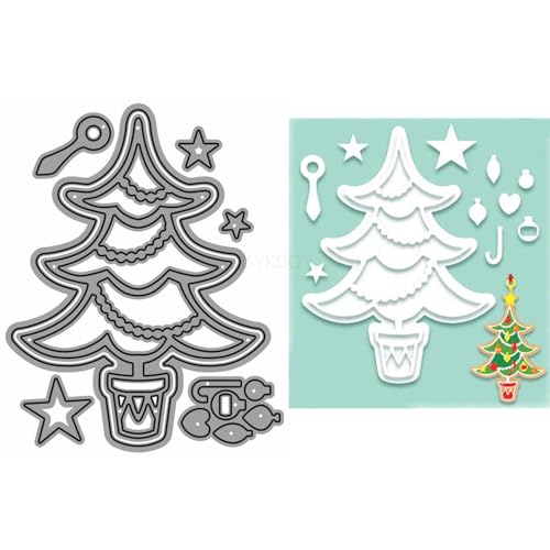 Weihnachts-Stanzformen für Kartenherstellung, Baumlichter, Metall-Stanzformen für Papier, Scrapbooking, DIY-Schablonen für Album, Party, Hochzeit, Festivals, Dekoration von Generic