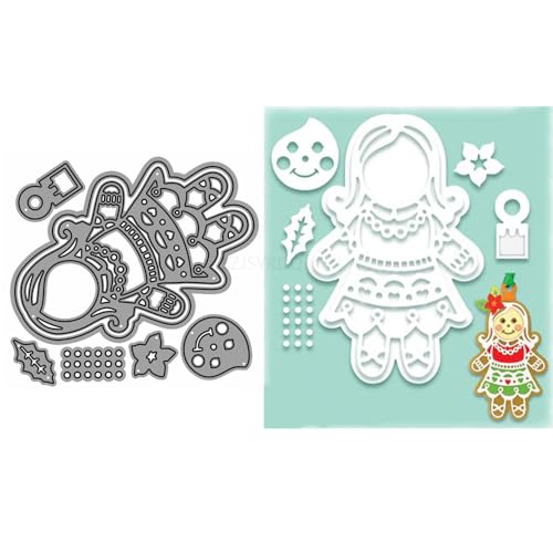 Weihnachts-Stanzformen für Kartenherstellung, Puppenanhänger, Metall-Stanzformen für Papier, Scrapbooking, DIY-Schablonen für Album, Party, Hochzeit, Festivals, Dekoration von Generic