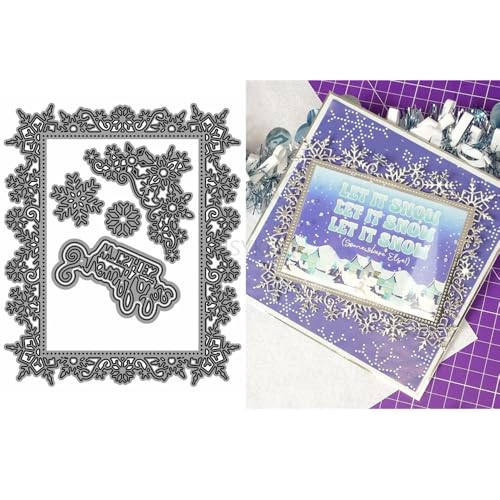 Weihnachts-Stanzformen für Kartenherstellung, Schneeflocken-Spitze, Metall-Stanzformen für Papier, Scrapbooking, DIY-Schablonen für Album, Party, Hochzeit, Festivals, Dekoration von Generic