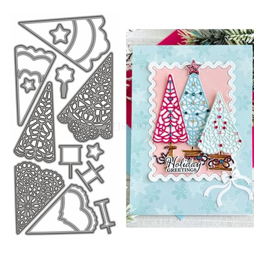 Weihnachts-Stanzformen für Kartenherstellung, hohle Baum-Metall-Stanzformen für Papier, Scrapbooking, DIY-Schablonen für Album, Party, Hochzeit, Festivals, Dekoration von Generic