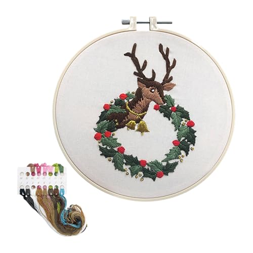 Weihnachts-Stickset, Stichübungen, Kreuzstich-Set, DIY-Weihnachtsbaum, handgefertigtes Nadelspitzen-Set für Anfänger und Erwachsene Guh650 (B, 20x20cm) von Generic