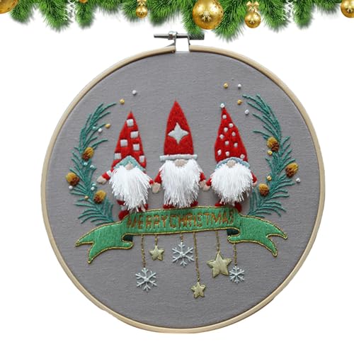 Weihnachts-Stickset,Weihnachts-Kreuz-Sets, Nadelspitzen-Set | Tragbare Weihnachtskreuz-Sets, Nadelspitzen-Set für Anfänger, Erwachsene und Kinder von Generic