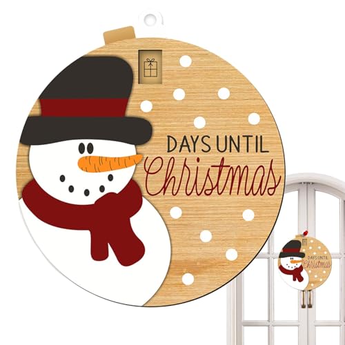 Weihnachtsbaumanhänger aus Holz, verschiebbarer Countdown-Weihnachtsschmuck, Countdown-Kalender mit verschiebbarem Ornament, Klarer Druckanhänger als Dekoration für Kamin, Fenster, Wand, Schrank, Büch von Generic