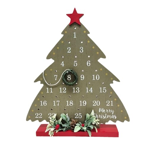 Weihnachtskalender, Weihnachts-Adventskalender, Countdown Weihnachtsdekoration, Countdown Kalender für Weihnachtsbaum, Tischmitte aus Holz, Heimdekoration P von Generic