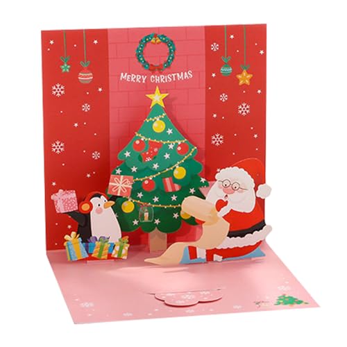 Weihnachtskarten, Pop up 3D Weihnachtsbaum-Grußkarte, Weihnachtskarten mit umschlag, Klappkarten Grußkarten Edel weihnachten karten Christmas cards English Weihnachtskarte kleine (C) von Generic