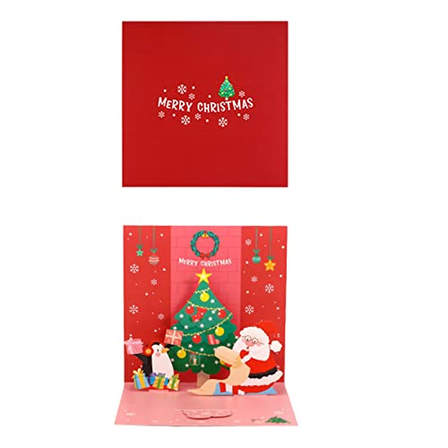 Weihnachtskarten Set, 3D Weihnachtskarte mit Grußkarte Weihnachtsbaum Schneemann und Bären, Klappkarten Grußkarten Edel weihnachten karten Christmas cards English Weihnachtskarte kleine (A) von Generic