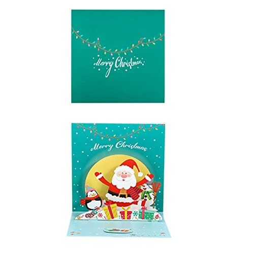 Weihnachtskarten Set, 3D Weihnachtskarte mit Grußkarte Weihnachtsbaum Schneemann und Bären, Klappkarten Grußkarten Edel weihnachten karten Christmas cards English Weihnachtskarte kleine (C) von Generic