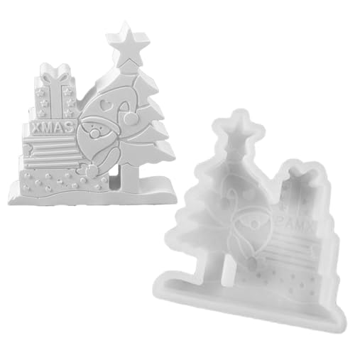 Weihnachtsmann Silikonform, 3D Weihnachtsmann Form | 3D Silikonform zum Harzformen, Antihaft-Harzschnitzform für Seife, Wachs, Harzstatuen, weiche Süßigkeiten von Generic