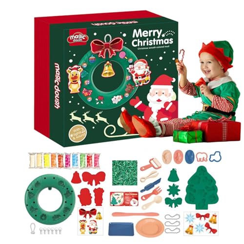 Weihnachtsornament-Bastelset, Tonornament-Set - Dehnbares handgemachtes Tonspielzeug für Weihnachtskranz | Weihnachtsaktivitäten, Entwicklungsspielzeug, Kleinkindspiele, saisonale Dekorationen für die von Generic