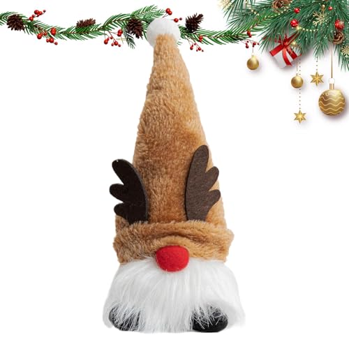 Weihnachtspuppen-Ornamente,Weihnachts-LED-Puppenanhänger | Plüsch LED gesichtslose Weihnachtspuppen Anhänger Puppen,Niedliche, leuchtende Weihnachtsornamente mit roter Nase für Kamin und Tür von Generic