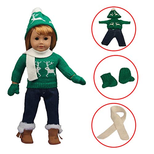 Weihnachtspuppenkleidung, 18-Zoll-Weihnachtspuppen-Plüschtier (Green) von Generic