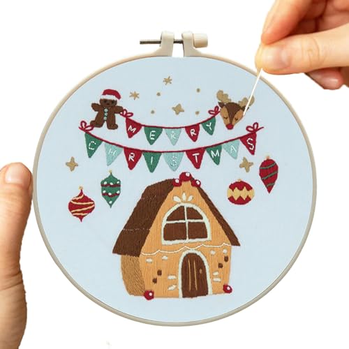 Weihnachtsstickerei-Kits, Winter-Stickset - Sticksets für Anfänger | Exquisite Weihnachtshandwerksbedarf, Webzubehör für Liebhaber, Freunde von Generic