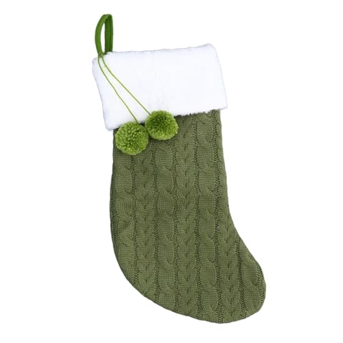 Weihnachtsstrumpf, Weich Gestrickter Feiertags-Party-Hängestrumpf für die Weihnachtsfeier-Dekoration (Green) von Generic