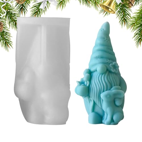 Weihnachtszwergform, Silikonform für Zwerge, niedliche 3D-Silikonform, Zwergform, Epoxidharz, Gesichtslose Puppe für dekorative Seifentische von Generic