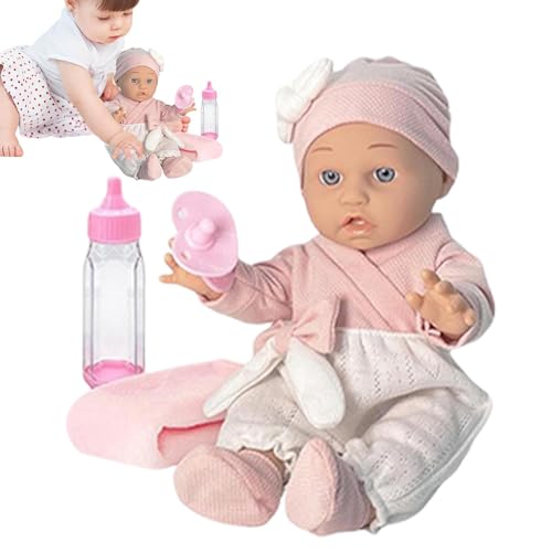 Wiedergeborene Babys | Realistische Babys Puppe - 12 Zoll wiedergeborenes Kleinkindpuppen mit Kleidung, Flasche und Schnuller, handgefertigter Kleinkindpuppe von Generic