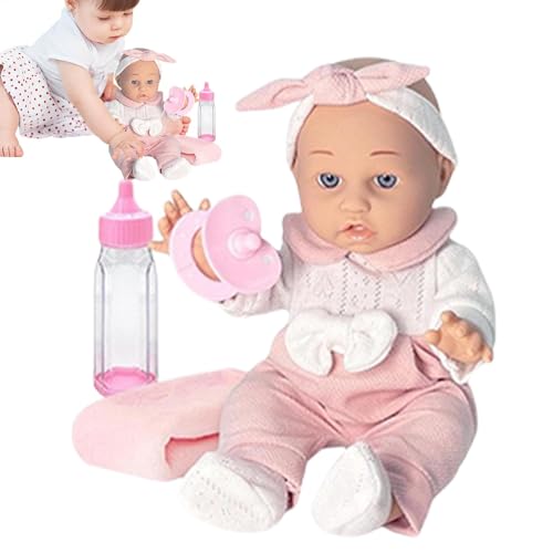 Wiedergeborene Puppe, realistische Babys Puppe, 12-Zoll-Wiedergeborene Kleinkindpuppen mit Kleidung, Flasche und Schnuller, handgefertigter Kleinkindpuppe von Generic