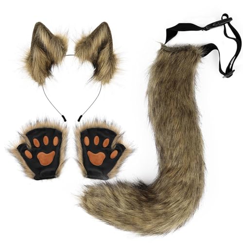 Wolfskostüm für Halloween – künstliches Tier-Cosplay-Kostüm | Halloween-Kostüm für Damen, Spielzeug und Geschenk, ideal für Kostümpartys und Halloween-Veranstaltungen. von Generic