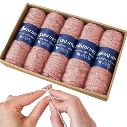 Wollgarn zum Stricken - Fingering Weight Yarn | Häkelgarn Alpakawolle Garn Schalgarn | Fingering-Sockengewichtsgarn, bequemes dünnes Garn für Familie, Freunde von Generic