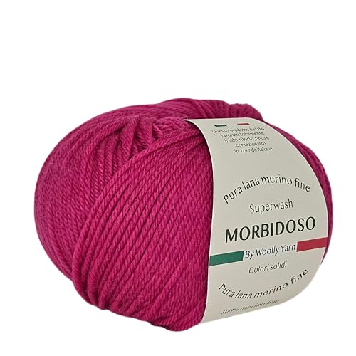 Woolly Yarn 100% Merinowolle, einlaufsicher, zum Hkeln und Stricken, Babywolle, einfarbig, 50 g, 150 m, fr Bekleidungsdecken und vieles mehr (Cyclamino 36) von Generic