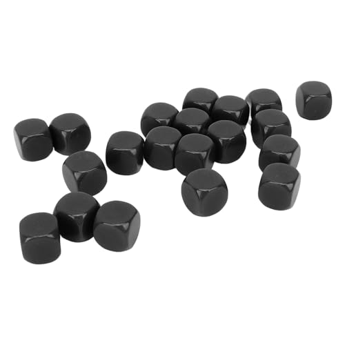 Würfel, 16 Mm Langlebige Runde Kurven Würfelwürfel 20 Teile für Brettspiele (Black) von Generic