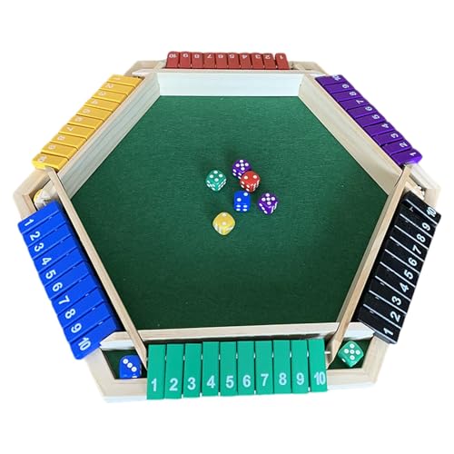 Würfelspiel Shut The Box – wasserdichte Digitale Klappkarte Aus Mit Sechs Seiten, Würfelspiel „Shut The Box“ Für Spieler | Hölzerne Shutter Box Für 6 Spieler – Wasserdichtes Klassisches Tisch- von Generic