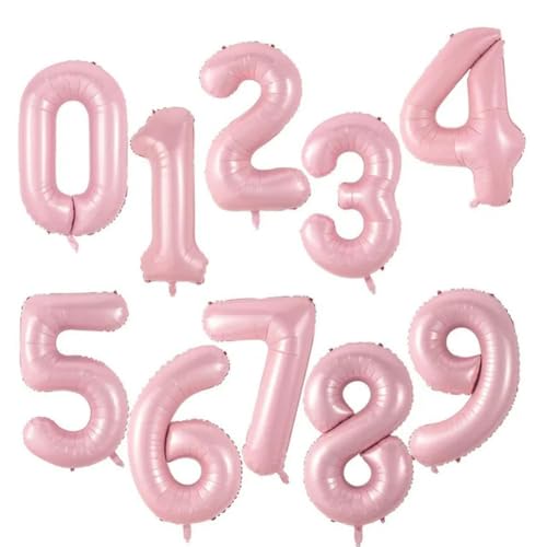 XXL groß 100cm Helium Ballon, Folienballon Folie Zahlen-light pink-NUMBER 1 von Generic