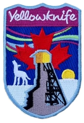 Yellowknife Schild Patch (7,6 cm) zum Aufbügeln, Abzeichen für Reisen, Kanada, Souvenir, Emblem für Rucksäcke, Jacken, Hüte, Taschen, Basteln, Geschenkflicken von Generic