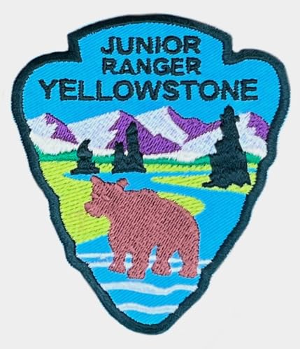 Generic Yellowstone National Park Junior Ranger Patch (8,9 cm) bestickter Aufnäher zum Aufbügeln oder Aufnähen, Wyoming-Souvenir, Idaho-Emblem, Trail-Wappen, Geschenkflicken, groß von Generic