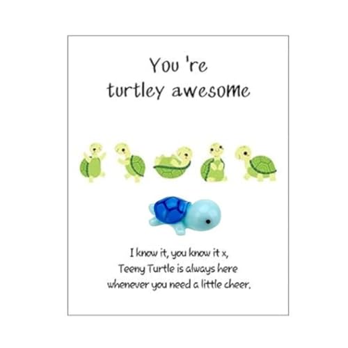 You're Turtley Awesome Turtley Valentinskarten für Kinder, handgefertigte Minifigur zur emotionalen Unterstützung von Generic