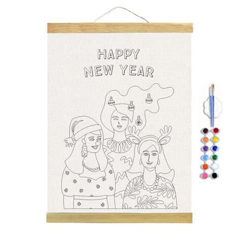 Zeichenpapierrolle für Zeichenpapierrolle | Tragbares Malset für Weihnachten, Kunst- und Kreativitätsspielzeug mit Pinsel und Farbpalette, Wandmalplakat von Generic