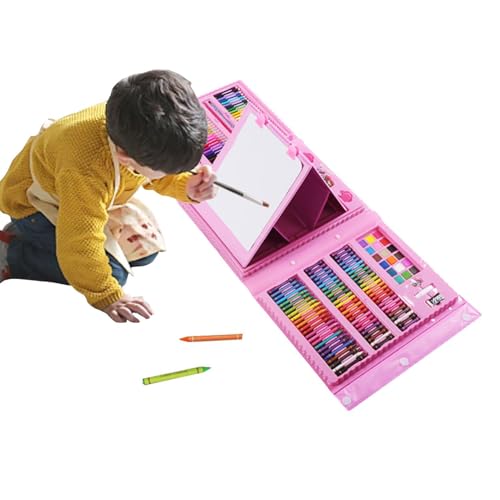 Zeichenset – Kunstsets Für Kinder, Weiche Ölpastellkreide | Koffer Für Malutensilien, Malutensilien, Malutensilien, Einschließlich Ölpastelle, Buntstifte, Buntstifte, Aquarellkuchen Und Skizzenblock F von Generic