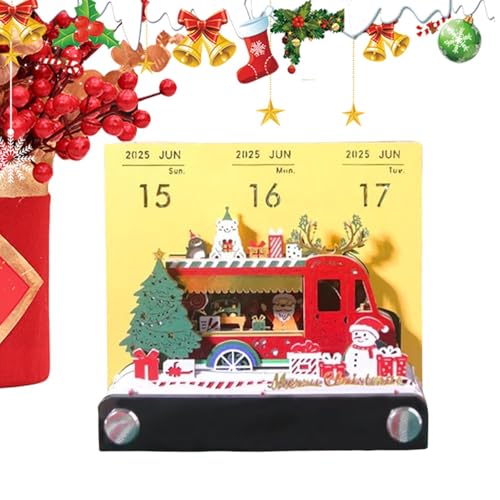 Zeitmesser Kalender 2025 | Zeitmesser Kalender Weihnachten 3D Abreißkalender | Schreibtischkalender Notizblock Desktop Skulptur für Kollegen Freund Desktop Dekoration von Generic