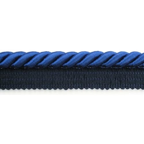 ab 5m Kordel mit Band Ø8mm Breit 2 cm Farbe Blau Möbelkordel Satinkotdel Schnur Polsterschnur Geflochten Kissen (DE) von Generic