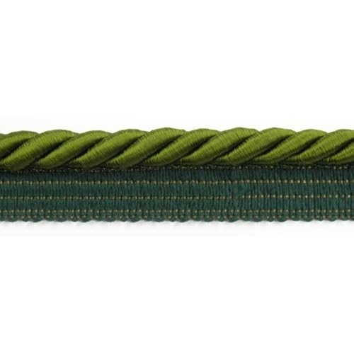 ab 5m Kordel mit Band Ø8mm Breit 2cm Farbe Olive Möbelkordel Satinkotdel Schnur Polsterschnur Geflochten Kissen (DE) von Generic