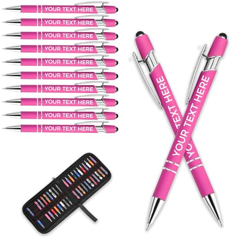 kugelschreiber personalisiert mit gravur,personalisierte kugelschreiber mit touchpen,personalisierter kugelschreiber set,kugelschreiber hochwertig mit gravur(Rosa,10 stück) von Generic