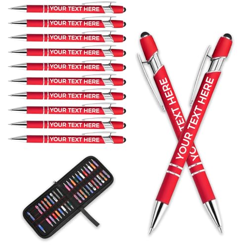 kugelschreiber personalisiert mit gravur,personalisierte kugelschreiber mit touchpen,personalisierter kugelschreiber set,kugelschreiber hochwertig mit gravur(Rot,10 stück) von Generic