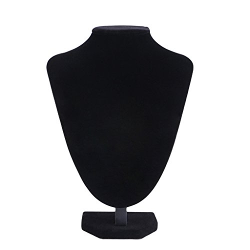 sweetWU Fabric Necklace Jewelry Display Model Bust Stand - Modern Black Schmuckständer für Halsketten, Anhänger, Armbänder uvm. von Generic