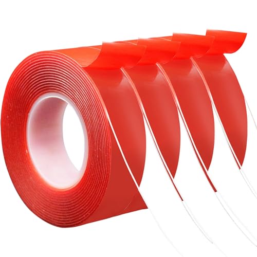 Doppelseitiges Klebeband 4 BäNde Rollen Nano Double Sided Tape Extra Stark Transparent Spurlos Abnehmbar Und Wiederverwendbar Doppelseitiges Klebeband FüR Basteln Scrapbooking Und Mehr von Genérico