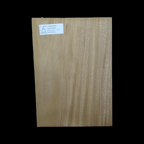 AC Premium African Mahogany (Khaya) Gitarrenbodyblank - 1-teilig - BB1PK212, kalibriert und bereit für Handwerk von Genérico