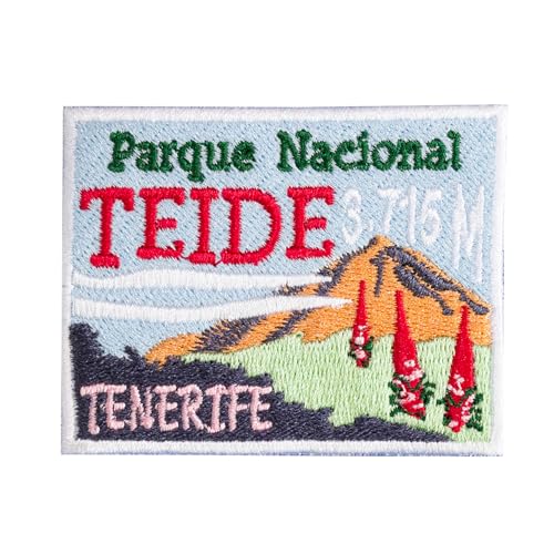 Aufnäher Nationalpark Teide Teneriffa - 7 cm x 5,5 cm - Stickerei zum Aufbügeln von Genérico