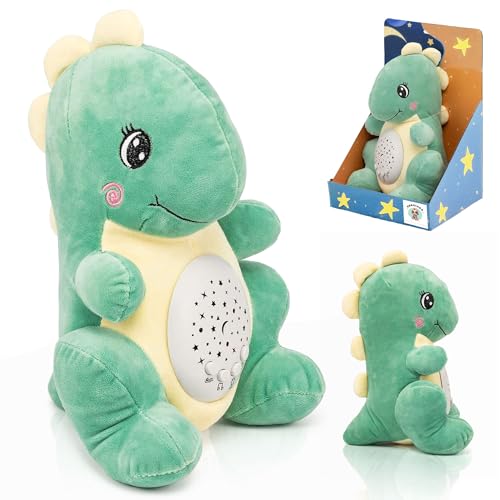 Dinosaurier für Babys mit Sternenprojektor, Schlaf des Babys mit beruhigenden Melodien, Atmung, Zärtlichkeit für Neugeborene, moderne Geschenke, Schlafpuppe, Spielzeug für Jungen und Mädchen. von Genérico