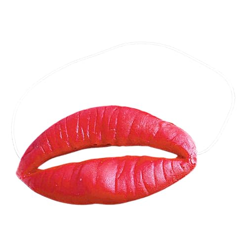 Genérico Big Lip Prop Sausage Mouth Toya Funny Funnyx Photo Props Red Lip Requisiten Halloween Dekoration Gefälschte Lippen Halloween April Tag der Töne Big Sausage Lippen für Cosplay von Genérico