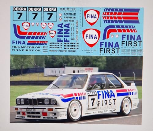 Generico DTM 1/10 Fina Aufkleber für RC BMW E30 M3 HPI DTM1992 TB Aufkleber TBD717, Kunststoff, Vinyl, Glänzend, Rund, Blatt, Sticker, Aufkleber von Generico