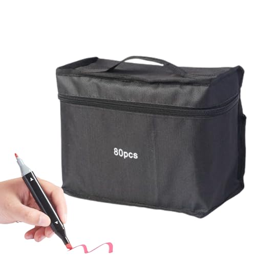 Genérico Filzstift-Set mit doppelter Spitze für Poster und Bastelarbeiten, Kunstset mit Etui für Manga, Basteln, Reisen und den täglichen Gebrauch im Unterricht Genérico Filzstift-Set mit doppelter Spitze für Poster und Bastelarbeiten, Kunstset mit Etui für Manga, Basteln, Reisen und den täglichen Gebrauch im Unterricht von Genérico