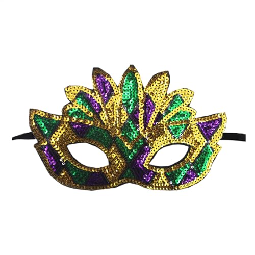 Genérico Maskenmaske - Maske aus Paillettenstoff mit Zubehör für Fotos aus elastischem Seil - Maske für Erwachsene für Kostümpartys Genérico Maskenmaske - Maske aus Paillettenstoff mit Zubehör für Fotos aus elastischem Seil - Maske für Erwachsene für Kostümpartys von Genérico