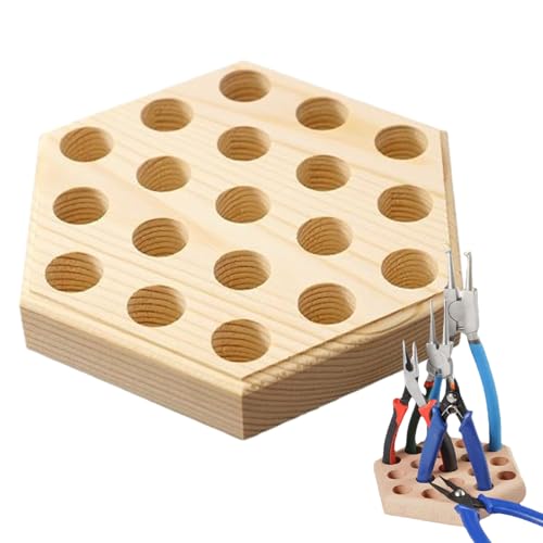 Genérico Zangen-Organizer, Werkzeugblock, sechseckige Holzplatte mit 19 Löchern, Organizer für Garagentisch und Studio Genérico Zangen-Organizer, Werkzeugblock, sechseckige Holzplatte mit 19 Löchern, Organizer für Garagentisch und Studio von Genérico