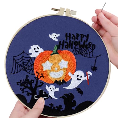 Halloween Stickerei Kit, Halloween Stickerei Kit | Stickset für Anfänger | Gothic Theme Stickerei Kit Anfänger Set mit Halloween Muster Stickset von Genérico