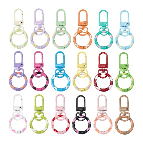 Karabinerhaken mit Karabinerverschluss, für Schmuck, Federringe, 18 Stück, verschiedene Farben, für Tasche, Anhänger, Geldbörse, Rucksack, Bastelarbeiten Karabinerhaken mit Karabinerverschluss, für Schmuck, Federringe, 18 Stück, verschiedene Farben, für Tasche, Anhänger, Geldbörse, Rucksack, Bastelarbeiten von Genérico
