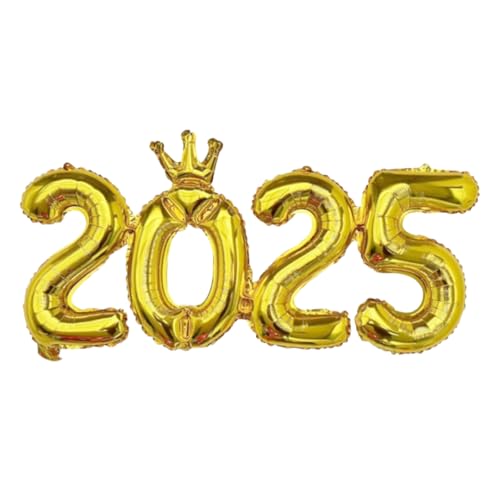 Luftballons zum Jahresende 2025, Dekoration – Packung mit goldenen Luftballons, Jahr 2025, zum Jahresende 2024, Weihnachtsballons für Erwachsene, Dekoration für Silvester, Luftballon 2025, goldfarben von Genérico